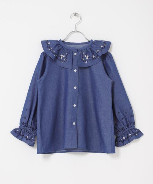 URBAN RESEARCH DOORS(アーバンリサーチドアーズ)の「『150サイズあり』フリルカラー刺繍ブラウス(KIDS)(シャツ/ブラウス・キッズ・オフホワイト/ブルー・150/135/120)」の17枚目の写真