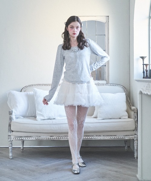 Lovilyn(ラヴィリン)の「ローズモチーフニット(ニット/セーター・レディース・ホワイト/グレー/ピンク・FREE)」の13枚目の写真