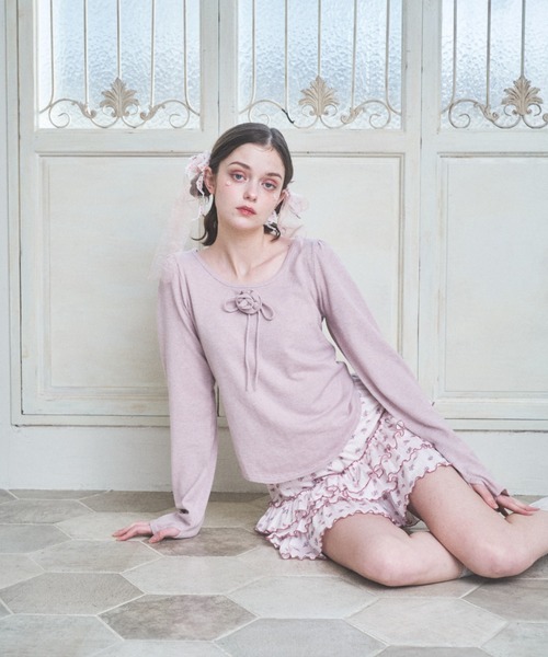 Lovilyn(ラヴィリン)の「ローズモチーフニット(ニット/セーター・レディース・ホワイト/グレー/ピンク・FREE)」の18枚目の写真