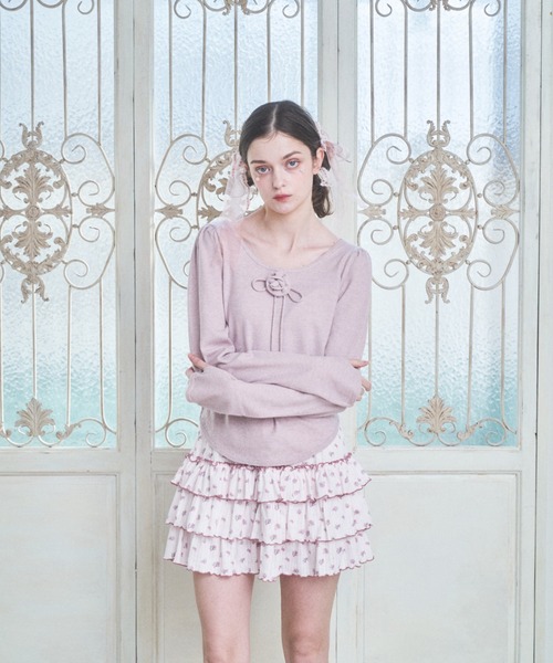 Lovilyn(ラヴィリン)の「ローズモチーフニット(ニット/セーター・レディース・ホワイト/グレー/ピンク・FREE)」の16枚目の写真