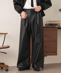 LUCY | LUCY/【26年春新作】PUタックワイドトラウザー(その他パンツ)