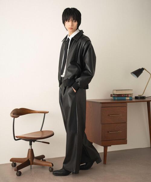 LUCY(ルーシー)の「LUCY/【26年春新作】PUタックワイドトラウザー(その他パンツ・メンズ・ブラック・LARGE/MEDIUM)」の7枚目の写真