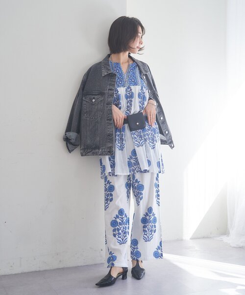 Remind me and forever(リマインドミーアンドフォーエバー)の「【nane】【India Series】フラワー柄イージーパンツ(その他パンツ・レディース・イエロー/ブルー・FREE)」の3枚目の写真