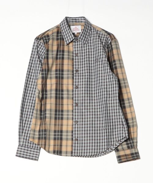Vivienne Westwood MAN(ヴィヴィアンウエストウッドマン)の「ミックスチェッククラシックシャツ(シャツ/ブラウス・メンズ・ブラック系その他・M/L/XL)」の1枚目の写真