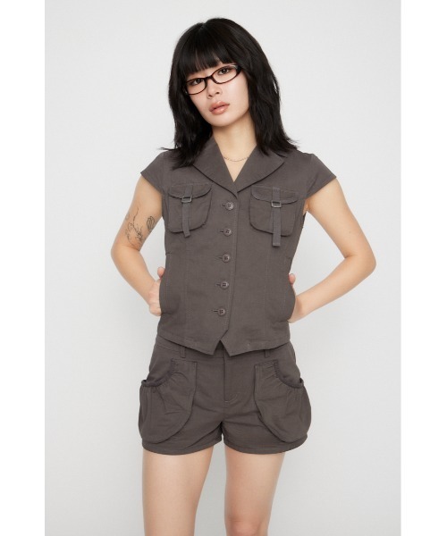 LAGUA GEM（ラグアジェム）の「POCKET COMPACT  SHIRT トップス（シャツ/ブラウス・レディース・ブラック/グレー/ベージュ・FREE）」の10枚目の写真