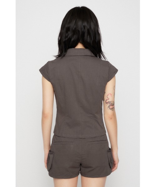 LAGUA GEM（ラグアジェム）の「POCKET COMPACT  SHIRT トップス（シャツ/ブラウス・レディース・ブラック/グレー/ベージュ・FREE）」の14枚目の写真