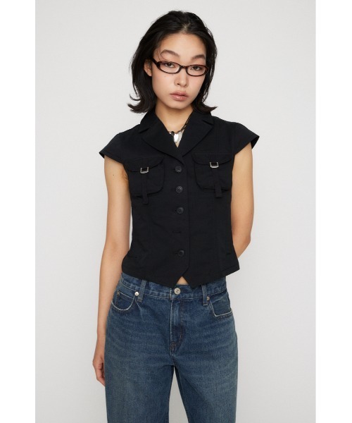 LAGUA GEM（ラグアジェム）の「POCKET COMPACT  SHIRT トップス（シャツ/ブラウス・レディース・ブラック/グレー/ベージュ・FREE）」の19枚目の写真