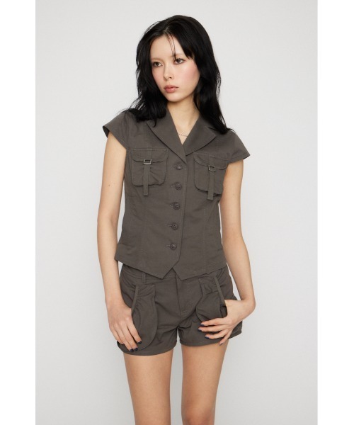 LAGUA GEM（ラグアジェム）の「POCKET COMPACT  SHIRT トップス（シャツ/ブラウス・レディース・ブラック/グレー/ベージュ・FREE）」の13枚目の写真