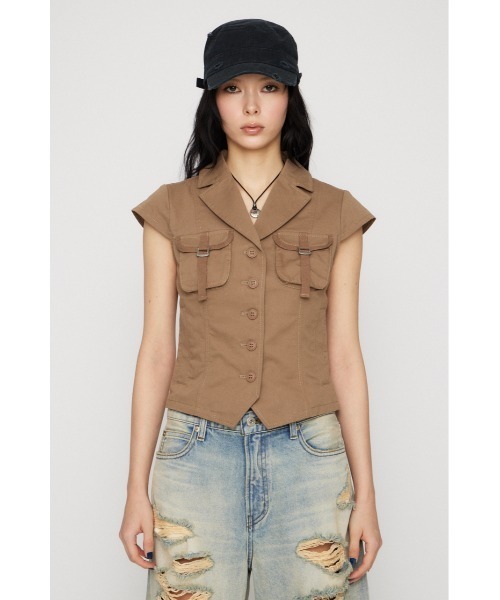 LAGUA GEM（ラグアジェム）の「POCKET COMPACT  SHIRT トップス（シャツ/ブラウス・レディース・ブラック/グレー/ベージュ・FREE）」の20枚目の写真