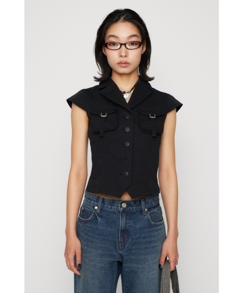 LAGUA GEM（ラグアジェム）の「POCKET COMPACT  SHIRT トップス（シャツ/ブラウス・レディース・ブラック/グレー/ベージュ・FREE）」の22枚目の写真