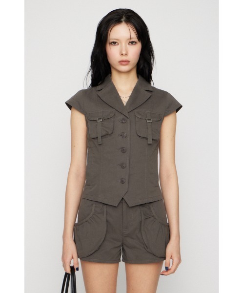 LAGUA GEM（ラグアジェム）の「POCKET COMPACT  SHIRT トップス（シャツ/ブラウス・レディース・ブラック/グレー/ベージュ・FREE）」の21枚目の写真