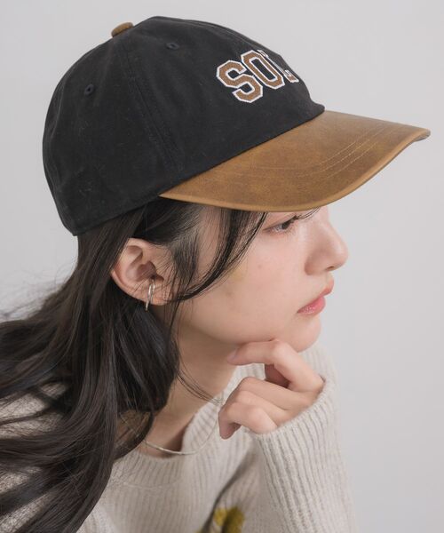 RETRO GIRL（レトロガール）の「バイカラーキャップ（キャップ・レディース・ブラック/オフホワイト・ONE SIZE）」の8枚目の写真