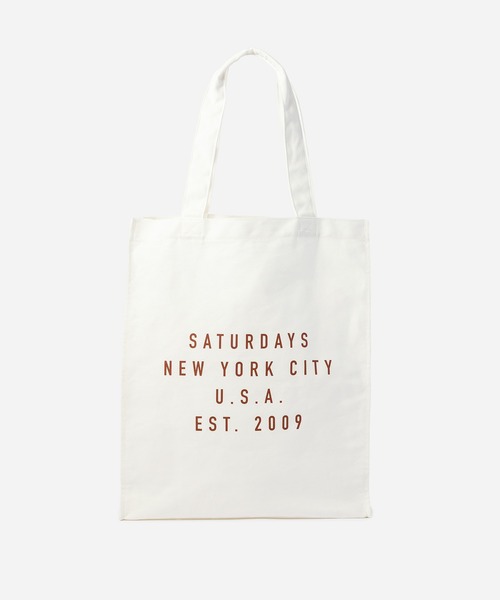Saturdays NYC(サタデーズ ニューヨークシティ )の「Established USA Tote Bag(トートバッグ・メンズ・オリーブ/ブラック/ホワイト・FREE)」の2枚目の写真