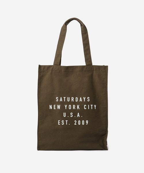 Saturdays NYC(サタデーズ ニューヨークシティ )の「Established USA Tote Bag(トートバッグ・メンズ・オリーブ/ブラック/ホワイト・FREE)」の3枚目の写真