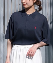 【U.S. POLO ASSN./ユーエスポロアッスン】接触冷感 ワンポイントロゴ刺繍 半袖ニットポロシャツ