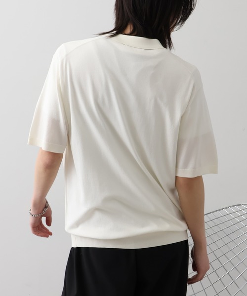 U.S. POLO ASSN.(ユーエスポロアッスン)の「【U.S. POLO ASSN./ユーエスポロアッスン】接触冷感 ワンポイントロゴ刺繍 半袖ニットポロシャツ(ポロシャツ・メンズ・オフホワイト/ブラック/ネイビー・LL/M/L)」の7枚目の写真