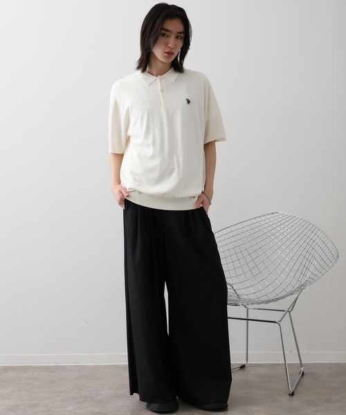 U.S. POLO ASSN.(ユーエスポロアッスン)の「【U.S. POLO ASSN./ユーエスポロアッスン】接触冷感 ワンポイントロゴ刺繍 半袖ニットポロシャツ(ポロシャツ・メンズ・オフホワイト/ブラック/ネイビー・LL/M/L)」の8枚目の写真