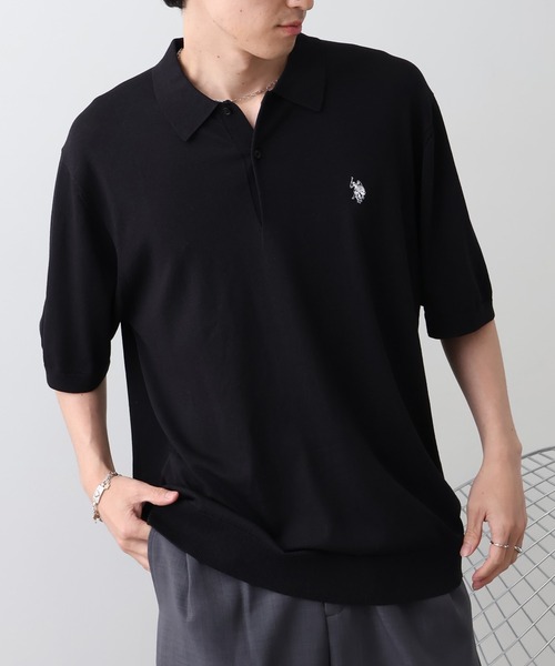 U.S. POLO ASSN.(ユーエスポロアッスン)の「【U.S. POLO ASSN./ユーエスポロアッスン】接触冷感 ワンポイントロゴ刺繍 半袖ニットポロシャツ(ポロシャツ・メンズ・オフホワイト/ブラック/ネイビー・LL/M/L)」の11枚目の写真