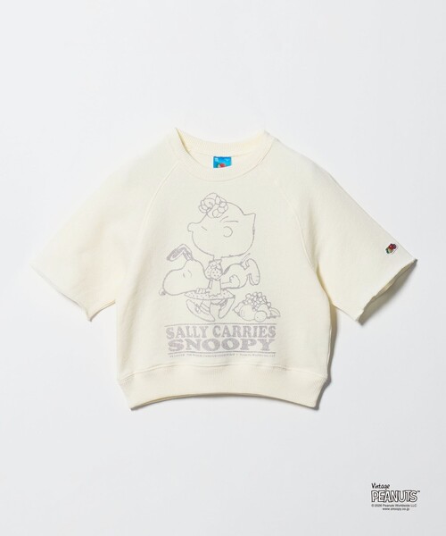FRUIT OF THE LOOM(フルーツオブザルーム)の「<FRUIT OF THE LOOM×PEANUTS>スウェット 5分袖 / キッズ 110cm-130cm(Tシャツ/カットソー・キッズ・ダークグレー/ライトブルー/オフホワイト・110cm/120cm/130cm)」の2枚目の写真