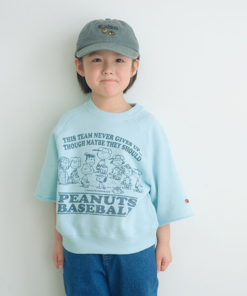 FRUIT OF THE LOOM(フルーツオブザルーム)の「<FRUIT OF THE LOOM×PEANUTS>スウェット 5分袖 / キッズ 110cm-130cm(Tシャツ/カットソー・キッズ・ダークグレー/ライトブルー/オフホワイト・110cm/120cm/130cm)」の6枚目の写真