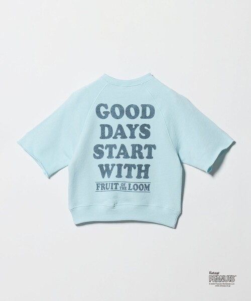 FRUIT OF THE LOOM(フルーツオブザルーム)の「<FRUIT OF THE LOOM×PEANUTS>スウェット 5分袖 / キッズ 110cm-130cm(Tシャツ/カットソー・キッズ・ダークグレー/ライトブルー/オフホワイト・110cm/120cm/130cm)」の8枚目の写真