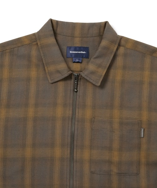 thisisneverthat(ディスイズネバーザット)の「Nep Check Zip Shirt(シャツ/ブラウス・メンズ・ブラック/バーガンディー/ブラウン・L/M/S/XL)」の6枚目の写真