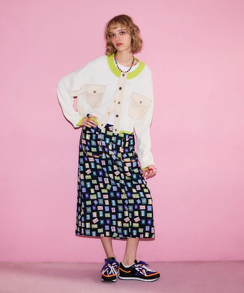 Cepica（セピカ）の「カラフルスタンププリントスカート（スカート・レディース・ブラック・FREE）」の4枚目の写真