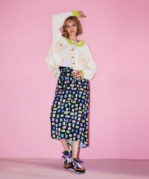 Cepica（セピカ）の「カラフルスタンププリントスカート（スカート・レディース・ブラック・FREE）」の5枚目の写真