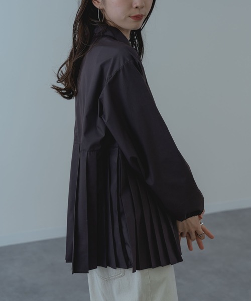 SABUROKU(サブロク)の「【SABUROKU】動くたびにふわっと広がる 裾プリーツ ブラウス(シャツ/ブラウス・レディース・ミント/ホワイト/ブラウン・M)」の20枚目の写真