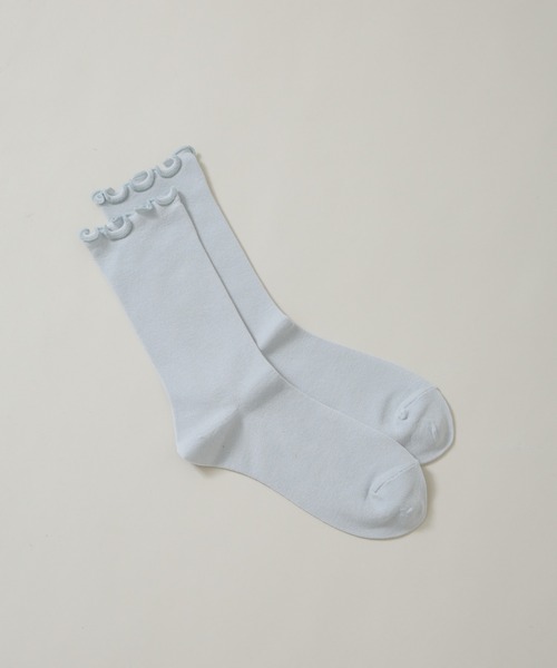 NANO universe（ナノユニバース）の「バイカラーメローソックス（ソックス/靴下・レディース・オフホワイト/ライトピンク/ライトブルー・FREE）」の2枚目の写真