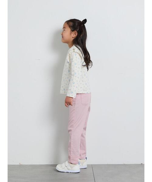 Samansa Mos2 Lagom(サマンサモスモスラーゴム)の「肩フリル花柄ロンT(Tシャツ/カットソー・キッズ・ピンク/オフホワイト・95/120/110/100/130)」の8枚目の写真