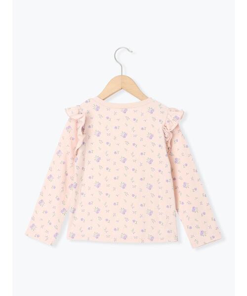 Samansa Mos2 Lagom(サマンサモスモスラーゴム)の「肩フリル花柄ロンT(Tシャツ/カットソー・キッズ・ピンク/オフホワイト・95/120/110/100/130)」の10枚目の写真