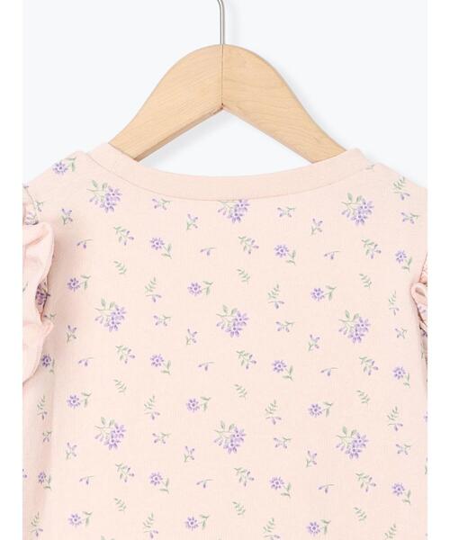 Samansa Mos2 Lagom(サマンサモスモスラーゴム)の「肩フリル花柄ロンT(Tシャツ/カットソー・キッズ・ピンク/オフホワイト・95/120/110/100/130)」の14枚目の写真