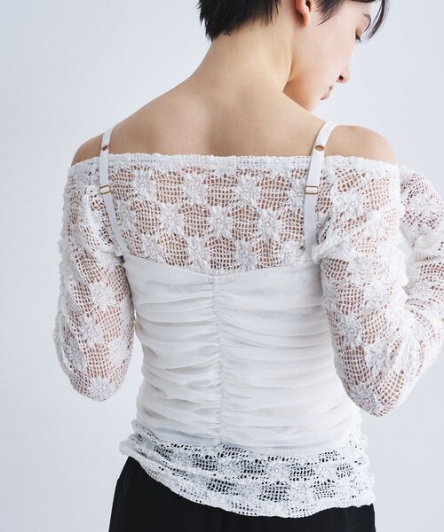 CODE A(コードエー)の「organza shirring cami(タンクトップ・レディース・ブラック/パープル/ホワイト・00)」の11枚目の写真