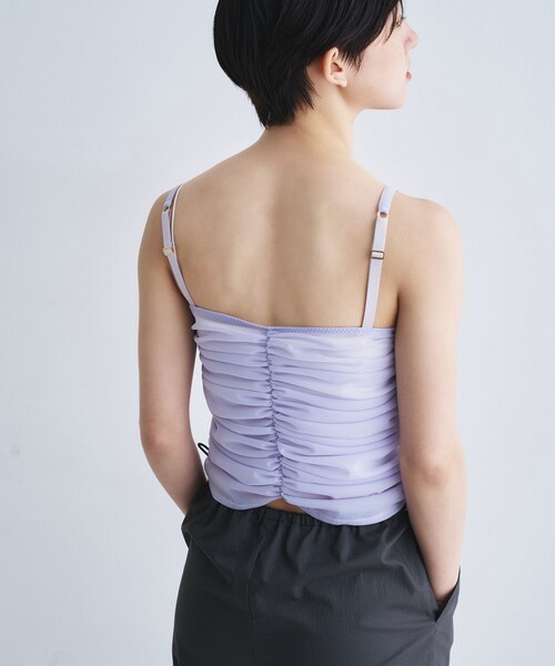 CODE A(コードエー)の「organza shirring cami(タンクトップ・レディース・ブラック/パープル/ホワイト・00)」の7枚目の写真