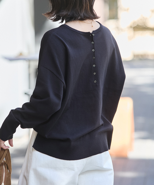 JOURNAL STANDARD(ジャーナルスタンダード)の「コットンシルクミックス2WAYヘンリー(ニット/セーター・レディース・グレー/ネイビー・FREE)」の14枚目の写真