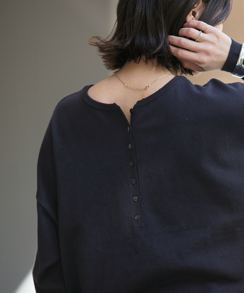 JOURNAL STANDARD(ジャーナルスタンダード)の「コットンシルクミックス2WAYヘンリー(ニット/セーター・レディース・グレー/ネイビー・FREE)」の16枚目の写真