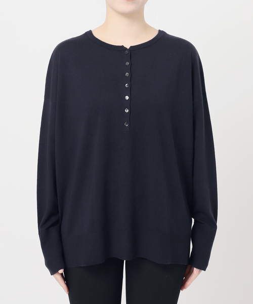 JOURNAL STANDARD(ジャーナルスタンダード)の「コットンシルクミックス2WAYヘンリー(ニット/セーター・レディース・グレー/ネイビー・FREE)」の17枚目の写真