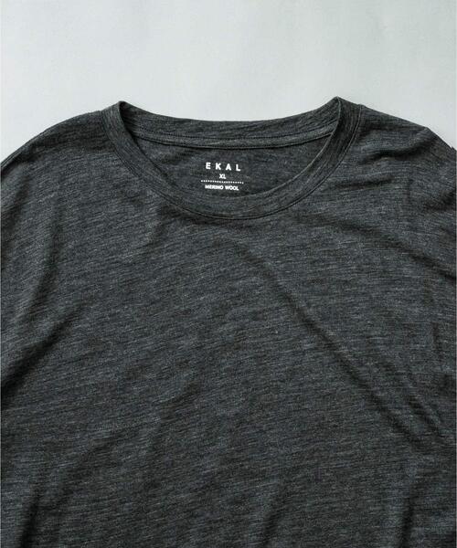 EKAL(エカル)の「MERINO WOOL LONG-SLEEVE T-SHIRTS(Tシャツ/カットソー・メンズ・ブラック/チャコールグレー・MEDIUM/LARGE/X-LARGE)」の14枚目の写真