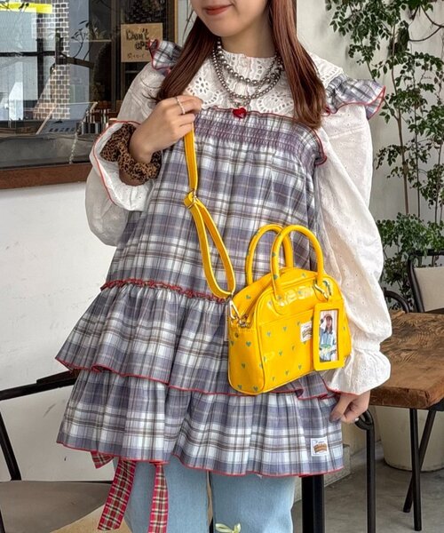 CIAOPANIC TYPY(チャオパニックティピー)の「【HELLO.SANFRANCISCO/ハローサンフランシスコ】チェックチュニックワンピ(ワンピース・レディース・サックスブルー/ブラック/ピンク・ONE SIZE)」の1枚目の写真