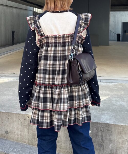 CIAOPANIC TYPY(チャオパニックティピー)の「【HELLO.SANFRANCISCO/ハローサンフランシスコ】チェックチュニックワンピ(ワンピース・レディース・サックスブルー/ブラック/ピンク・ONE SIZE)」の9枚目の写真