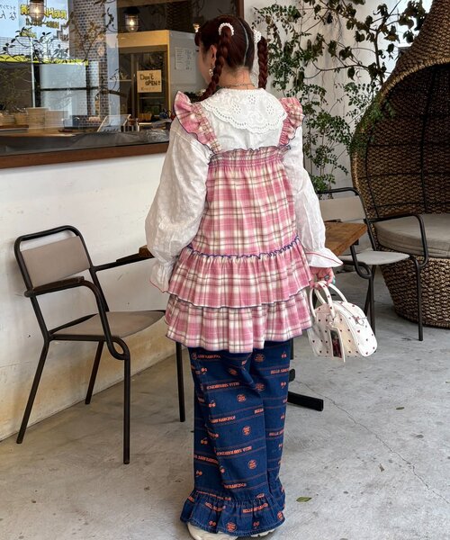 CIAOPANIC TYPY(チャオパニックティピー)の「【HELLO.SANFRANCISCO/ハローサンフランシスコ】チェックチュニックワンピ(ワンピース・レディース・サックスブルー/ブラック/ピンク・ONE SIZE)」の15枚目の写真