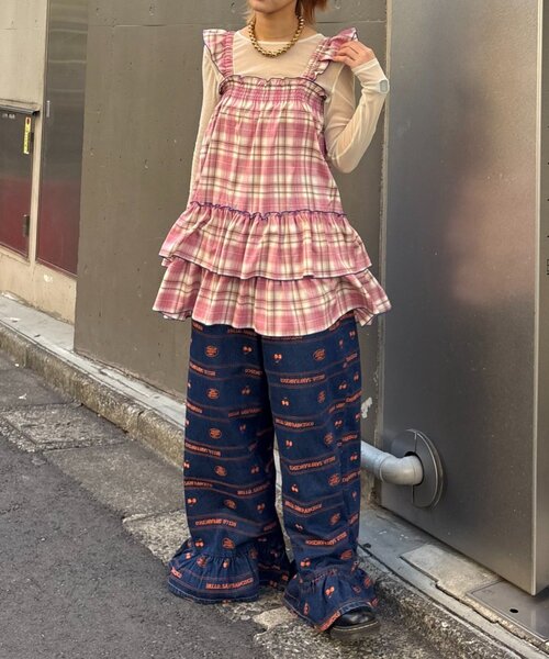 CIAOPANIC TYPY(チャオパニックティピー)の「【HELLO.SANFRANCISCO/ハローサンフランシスコ】チェックチュニックワンピ(ワンピース・レディース・サックスブルー/ブラック/ピンク・ONE SIZE)」の21枚目の写真