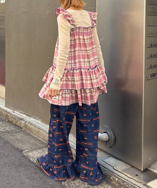 CIAOPANIC TYPY(チャオパニックティピー)の「【HELLO.SANFRANCISCO/ハローサンフランシスコ】チェックチュニックワンピ(ワンピース・レディース・サックスブルー/ブラック/ピンク・ONE SIZE)」の22枚目の写真