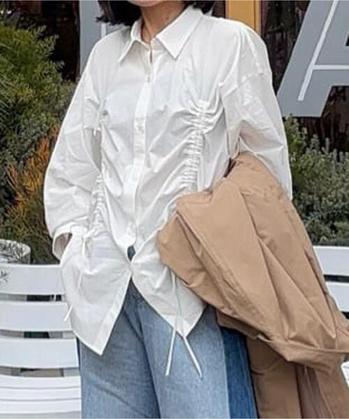 FREE'S MART（フリーズマート）の「◆フロントドロストオーバーサイズシャツ（シャツ/ブラウス・レディース・ブルー系その他/ホワイト系その他/ホワイト・FREE）」の5枚目の写真