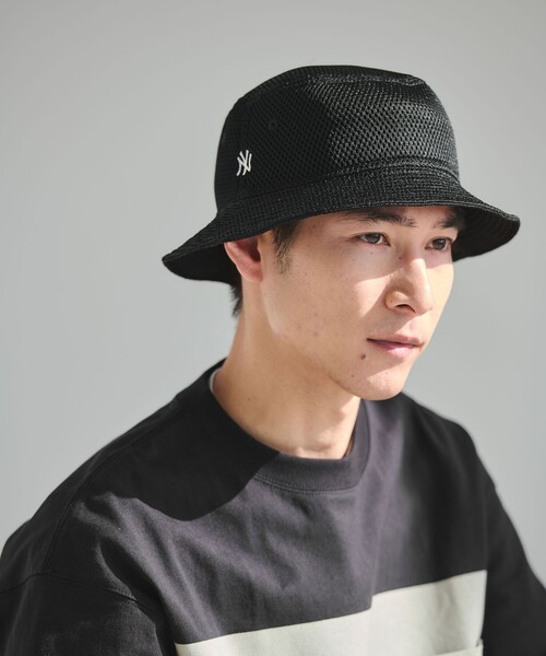 ファミリア　New Era ブラックバケットハット 首元ネット付き 別注】＜NEW ERA＞メッシュ NY バケットハット 01（ハット）｜NEW ERA