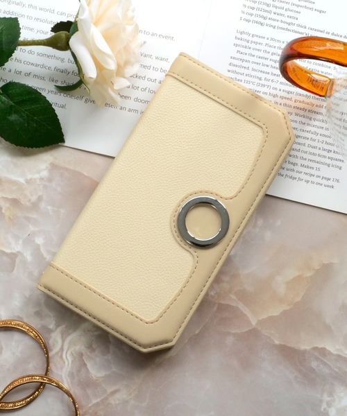 MERCURYDUO（マーキュリーデュオ）の「iPhone17 ケース iPhone16 iPhone15 iPhone14 iPhone13 マーキュリーデュオ 「アングルカット手帳ケース」（スマホケース/カバー・レディース・アイボリー/ブラック・iPhone 17/iPhone 16/iPhone 13/14/15）」の2枚目の写真