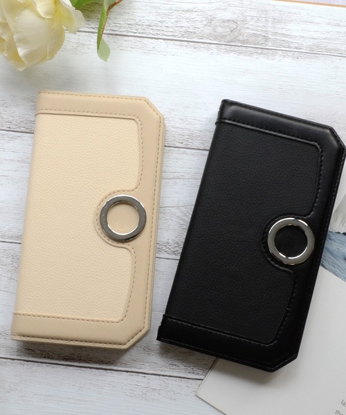 MERCURYDUO（マーキュリーデュオ）の「iPhone17 ケース iPhone16 iPhone15 iPhone14 iPhone13 マーキュリーデュオ 「アングルカット手帳ケース」（スマホケース/カバー・レディース・アイボリー/ブラック・iPhone 17/iPhone 16/iPhone 13/14/15）」の4枚目の写真