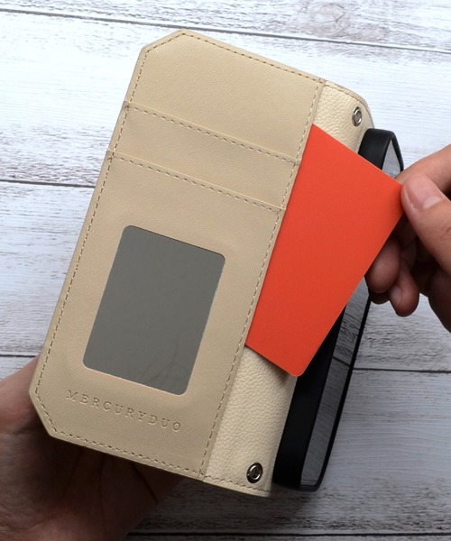 MERCURYDUO（マーキュリーデュオ）の「iPhone17 ケース iPhone16 iPhone15 iPhone14 iPhone13 マーキュリーデュオ 「アングルカット手帳ケース」（スマホケース/カバー・レディース・アイボリー/ブラック・iPhone 17/iPhone 16/iPhone 13/14/15）」の9枚目の写真