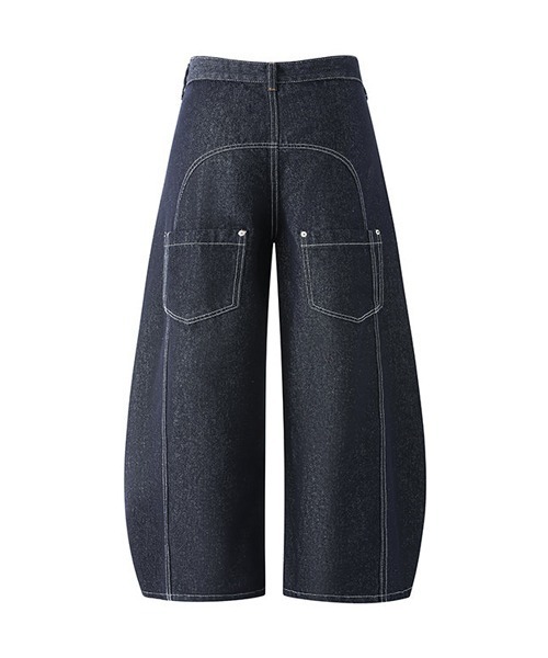 neos(ネオス)の「【neos】ユニセックス リジット ワンウォッシュ ステッチ ルーズ カーブ ワイド デニム パンツ メンズ レディース(デニムパンツ・メンズ・ブルー/ブラック・MEDIUM/LARGE/X-LARGE)」の21枚目の写真